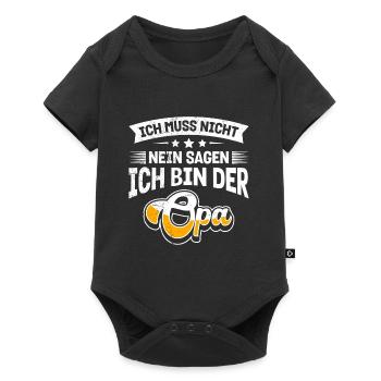 Opi MUSS NICHT NEIN SAGEN BIN DER OPA Lustiges - Baby Premium Kurzarmbody - Schwarz - Vorne