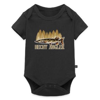 HECHT JÄGER Lustiges Angler Outfit Hecht Angeln - Baby Premium Kurzarmbody - Schwarz - Vorne