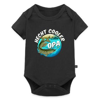 HECHT COOLER OPA Lustiges Hecht Angler Großvater - Baby Premium Kurzarmbody - Schwarz - Vorne