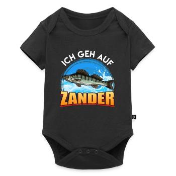 Angler ICH GEH AUF ZANDER Angeln Hobby Angler - Baby Premium Kurzarmbody - Schwarz - Vorne