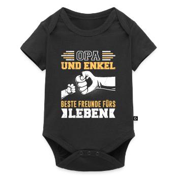 OPA UND ENKEL BESTE FREUNDE FÜRS LEBEN Opi - Baby Premium Kurzarmbody - Schwarz - Vorne