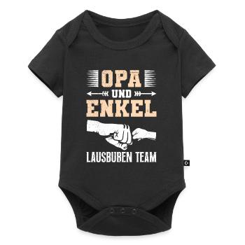OPA UND ENKEL LAUSBUBEN TEAM Lustiges Opi - Baby Premium Kurzarmbody - Schwarz - Vorne