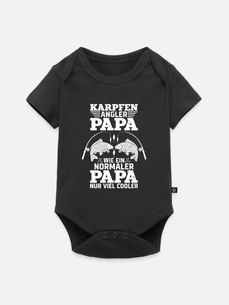 KARPFEN ANGLER PAPA WIE EIN NORMALER PAPA Lustiges - Baby Premium Kurzarmbody - Schwarz