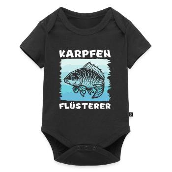 KARPFEN FLÜSTERER Lustiges Angler Geburtstags - Baby Premium Kurzarmbody - Schwarz - Vorne