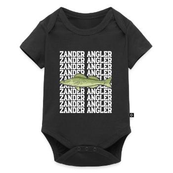 Angler Outfit ZANDER ANGLER Geburtstag Angeln - Baby Premium Kurzarmbody - Schwarz - Vorne