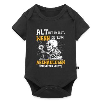 Opi ALT BIST DU ERST WENN DU ZUM ARCHÄOLOGEN MUSST - Baby Premium Kurzarmbody - Schwarz - Vorne