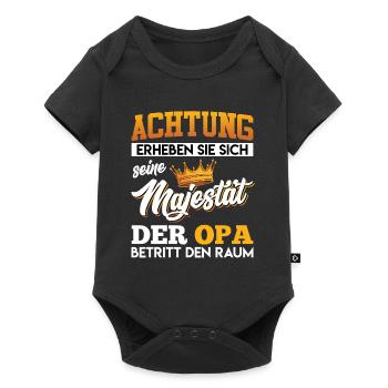 Opi ACHTUNG ERHEBEN SIE SICH MAJESTÄT DER - Baby Premium Kurzarmbody - Schwarz - Vorne