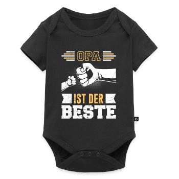 OPA IST DER BESTE Geburtstag Großvater Opi - Baby Premium Kurzarmbody - Schwarz - Vorne