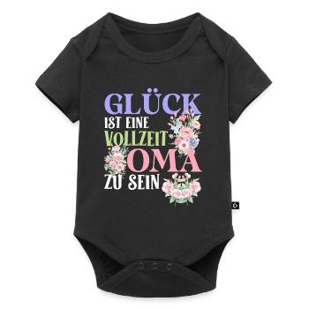 Omi GLÜCK IST EINE VOLLZEIT OMA ZU SEIN Geburtstag - Baby Premium Kurzarmbody - Schwarz - Vorne
