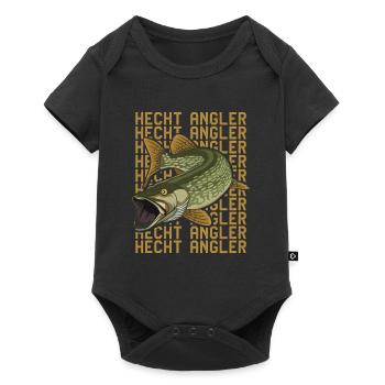 Angler Geburtstag HECHT ANGLER Lustiges Angeln - Baby Premium Kurzarmbody - Schwarz - Vorne