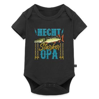 HECHT STOLZER OPA Lustiges Hecht Angler Geburtstag - Baby Premium Kurzarmbody - Schwarz - Vorne