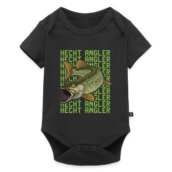 Angler Geburtstag HECHT ANGLER Lustiges Angeln - Baby Premium Kurzarmbody - Schwarz - Vorne