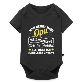 Opi MAN NENNT MICH OPA KOMPLIZE KLINGT SCHLECHT - Baby Premium Kurzarmbody - Schwarz - Vorne