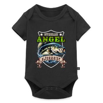 Zander Angler OFFIZIELLES ANGEL GLÜCKSSHIRT Lustig - Baby Premium Kurzarmbody - Schwarz - Vorne