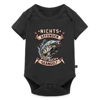 Angler NICHTS GEFANGEN IST AUCH GEANGELT Lustiges - Baby Premium Kurzarmbody - Schwarz - Vorne