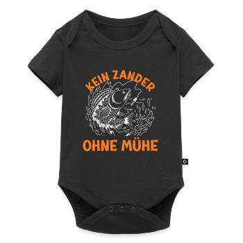 Angler KEIN ZANDER OHNE MÜHE Lustiges Zander - Baby Premium Kurzarmbody - Schwarz - Vorne