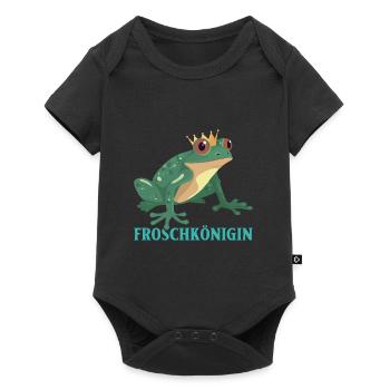 Karneval FROSCHKÖNIGIN Lustiges Frosch Kostüm - Baby Premium Kurzarmbody - Schwarz - Vorne