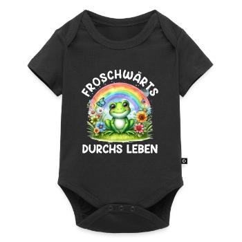 Froschkostüm FROSCHWÄRTS DURCHS LEBEN Lustiges - Baby Premium Kurzarmbody - Schwarz - Vorne