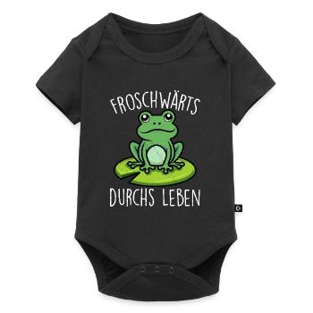 Faschings Kostüm FROSCHWÄRTS DURCHS LEBEN Lustig - Baby Premium Kurzarmbody - Schwarz - Vorne