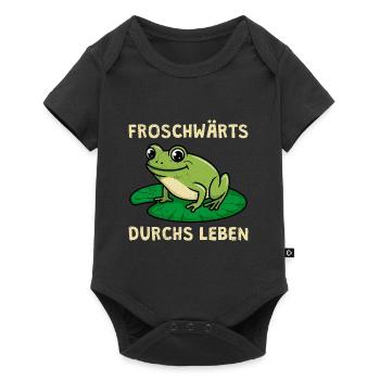 Faschings Kostüm FROSCHWÄRTS DURCHS LEBEN Lustig - Baby Premium Kurzarmbody - Schwarz - Vorne