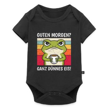 Froschkostüm GUTEN MORGEN? GANZ DÜNNES EIS! - Baby Premium Kurzarmbody - Schwarz - Vorne
