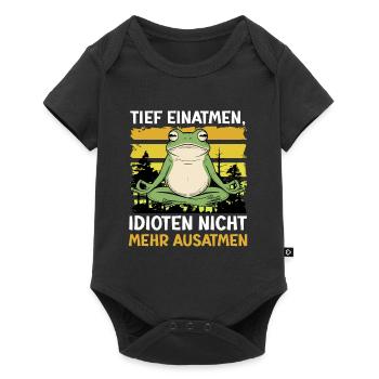 Froschkostüm TIEF EINATMEN UND IDIOTEN NICHT AUS - Baby Premium Kurzarmbody - Schwarz - Vorne