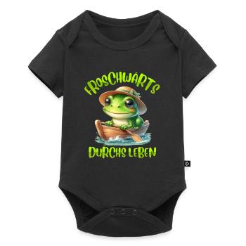 Froschkostüm FROSCHWÄRTS DURCHS LEBEN Lustiges - Baby Premium Kurzarmbody - Schwarz - Vorne