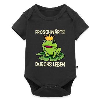 Faschings Kostüm FROSCHWÄRTS DURCHS LEBEN Lustig - Baby Premium Kurzarmbody - Schwarz - Vorne