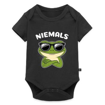 Karneval Party Sturer Frosch NIEMALS Lustiges - Baby Premium Kurzarmbody - Schwarz - Vorne