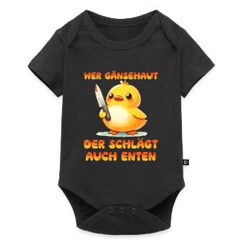Faschingskostüm WER GÄNSEHAUT DER SCHLÄGT AUCH - Baby Premium Kurzarmbody - Schwarz - Vorne