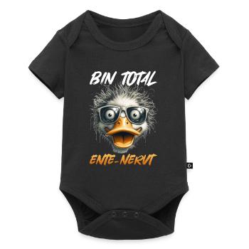 Karneval Ente BIN TOTAL ENTE NERVT Lustiges - Baby Premium Kurzarmbody - Schwarz - Vorne
