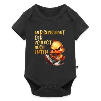 Entenkostüm WER GÄNSEHAUT DER SCHLÄGT AUCH - Baby Premium Kurzarmbody - Schwarz - Vorne
