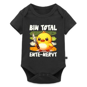 Karneval Ente BIN TOTAL ENTE NERVT Lustiges - Baby Premium Kurzarmbody - Schwarz - Vorne