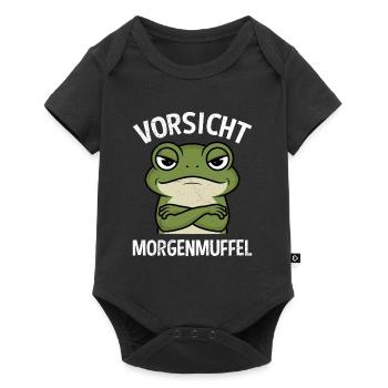 Karneval Kostüm Lustig VORSICHT MORGENMUFFEL - Baby Premium Kurzarmbody - Schwarz - Vorne