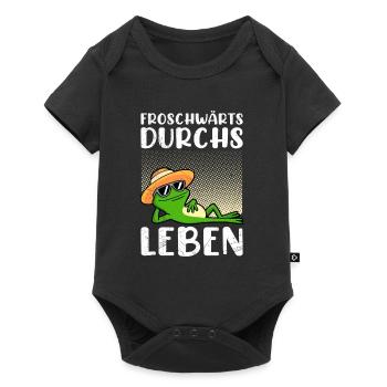 Faschings Kostüm FROSCHWÄRTS DURCHS LEBEN Lustig - Baby Premium Kurzarmbody - Schwarz - Vorne