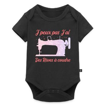 J'peux pas J'ai des Rêves à coudre humour - Body à manches courtes Premium Bébé - noir - Devant