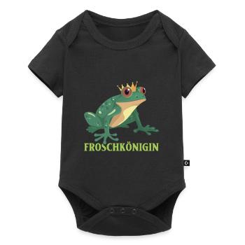 Karneval FROSCHKÖNIGIN Lustiges Frosch Kostüm - Baby Premium Kurzarmbody - Schwarz - Vorne