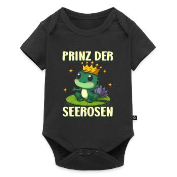 Karneval Kostüm PRINZ DER SEEROSE Frosch - Baby Premium Kurzarmbody - Schwarz - Vorne