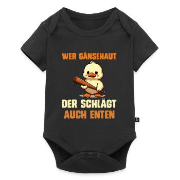 Faschingskostüm WER GÄNSEHAUT DER SCHLÄGT AUCH - Baby Premium Kurzarmbody - Schwarz - Vorne