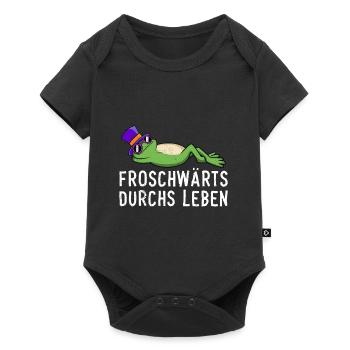 Faschings Kostüm FROSCHWÄRTS DURCHS LEBEN Lustig - Baby Premium Kurzarmbody - Schwarz - Vorne