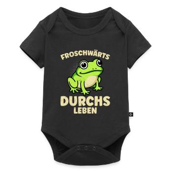 Faschings Kostüm FROSCHWÄRTS DURCHS LEBEN Lustig - Baby Premium Kurzarmbody - Schwarz - Vorne