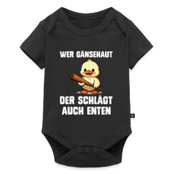 Faschingskostüm WER GÄNSEHAUT DER SCHLÄGT AUCH - Baby Premium Kurzarmbody - Schwarz - Vorne