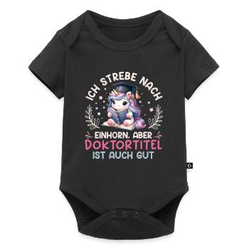 Ph.D ICH STREBE NACH EINHORN Lustiges - Baby Premium Kurzarmbody - Schwarz - Vorne