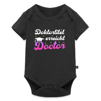 DOKTORTITEL ERREICHT Dissertation Lustiges - Baby Premium Kurzarmbody - Schwarz - Vorne