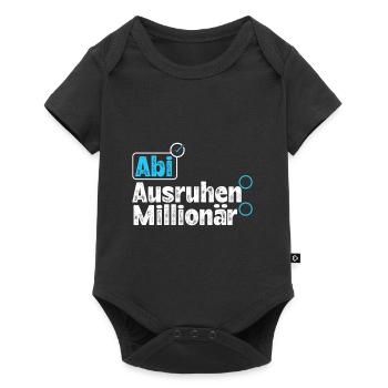 Abitur ABI AUSRUHEN MILLIONÄR Abi Lustiges - Baby Premium Kurzarmbody - Schwarz - Vorne