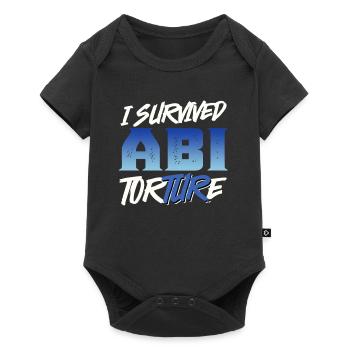 Abiturienten I SURVIVED ABI TORTURE Lustiges - Baby Premium Kurzarmbody - Schwarz - Vorne