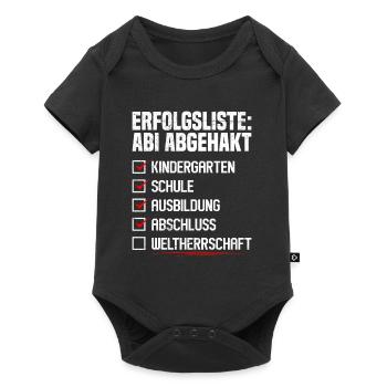 Abituriant ERFOLGSLISTE ABI ABGEHAKT Lustiges - Baby Premium Kurzarmbody - Schwarz - Vorne