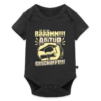 ABITUR GESCHAFFT!! Abi Geschafft Lustiges - Baby Premium Kurzarmbody - Schwarz - Vorne
