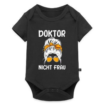 DOKTOR NICHT FRAU Doktorandin Lustiges Doktortitel - Baby Premium Kurzarmbody - Schwarz - Vorne