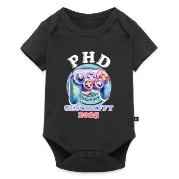PH.D GESCHAFFT 2025 Lustiges Doktorand - Baby Premium Kurzarmbody - Schwarz - Vorne